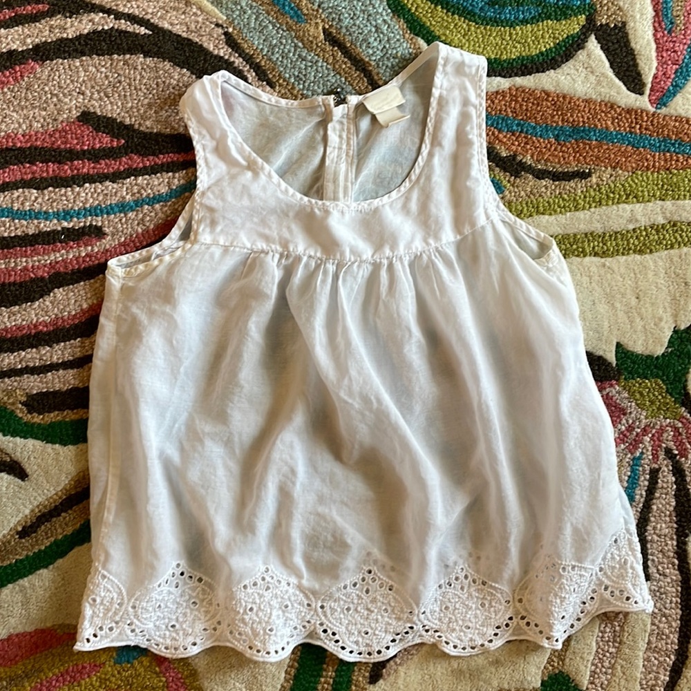 H&M white embroidered tank top